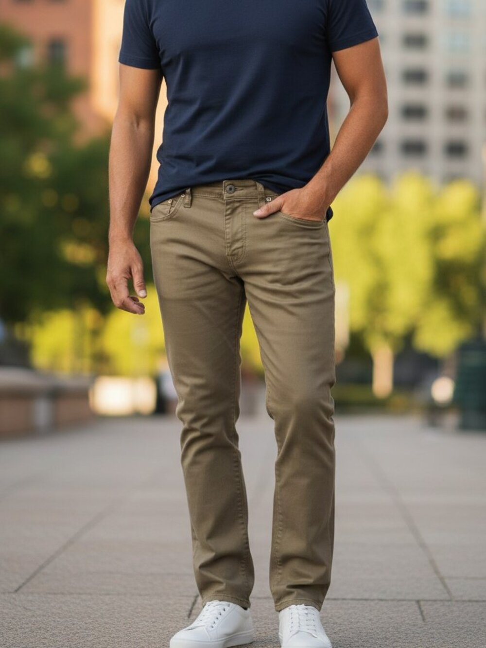 IZOD Men's Stretch Chinos in Olive. Buy One @$37